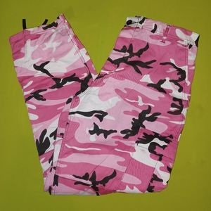 Pink Camo Print Pants